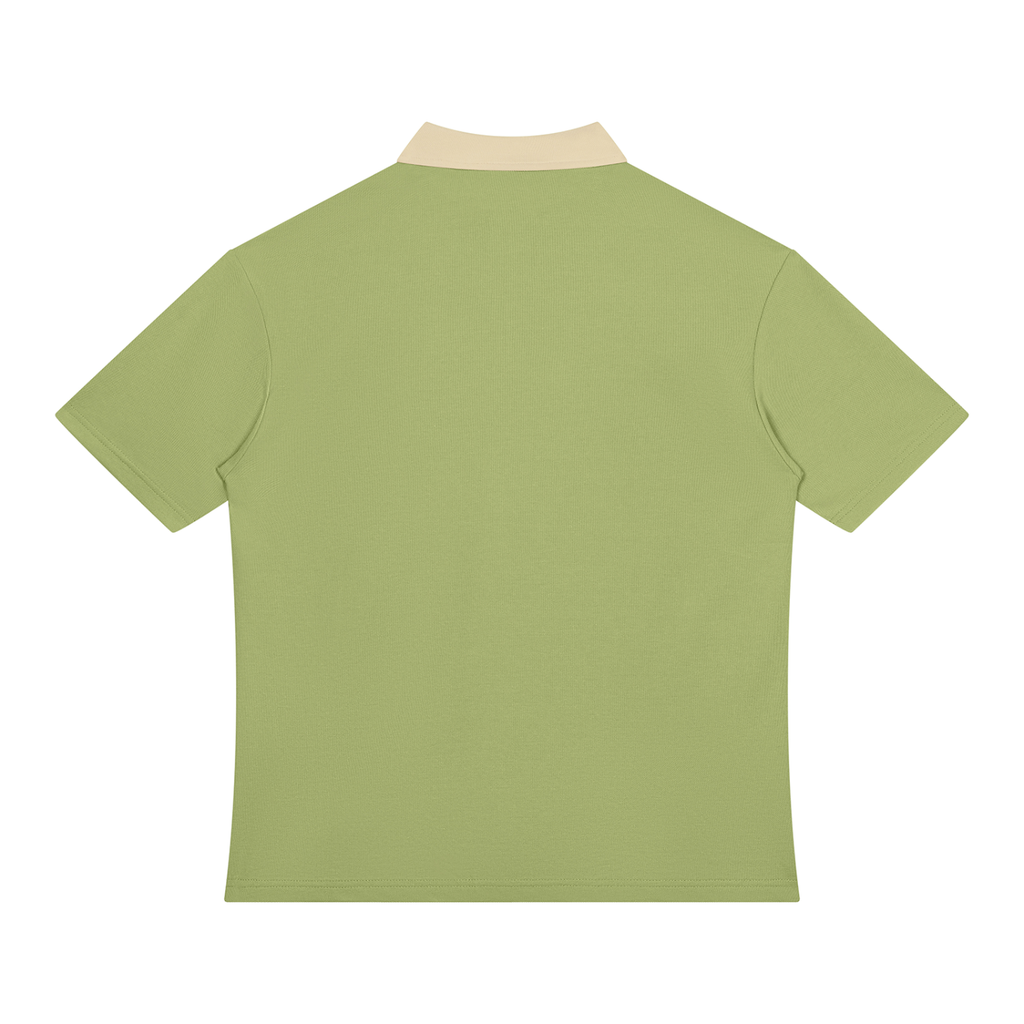 Unisex Color Block Quarter-Zip Polo Shirt