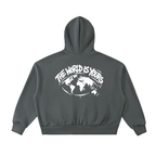 Fleeced Full-Zip Boxy Hoodie