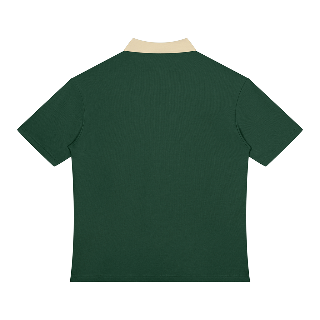 Unisex Color Block Quarter-Zip Polo Shirt