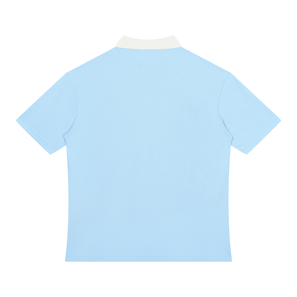 Unisex Color Block Quarter-Zip Polo Shirt