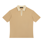 Unisex Color Block Quarter-Zip Polo Shirt