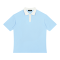 Unisex Color Block Quarter-Zip Polo Shirt