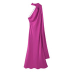 YENKYE High Street Women Sexy Elegant Halter Long Dress Female Fashion Backless Green Satin Party Maxi Vestidos