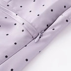 Chu Sau beauty Women New Fashion Sweet Polka Dot Print Chic Lace Patchwork V-neck Long Dress Vintage Short Sleeve Party Dresses