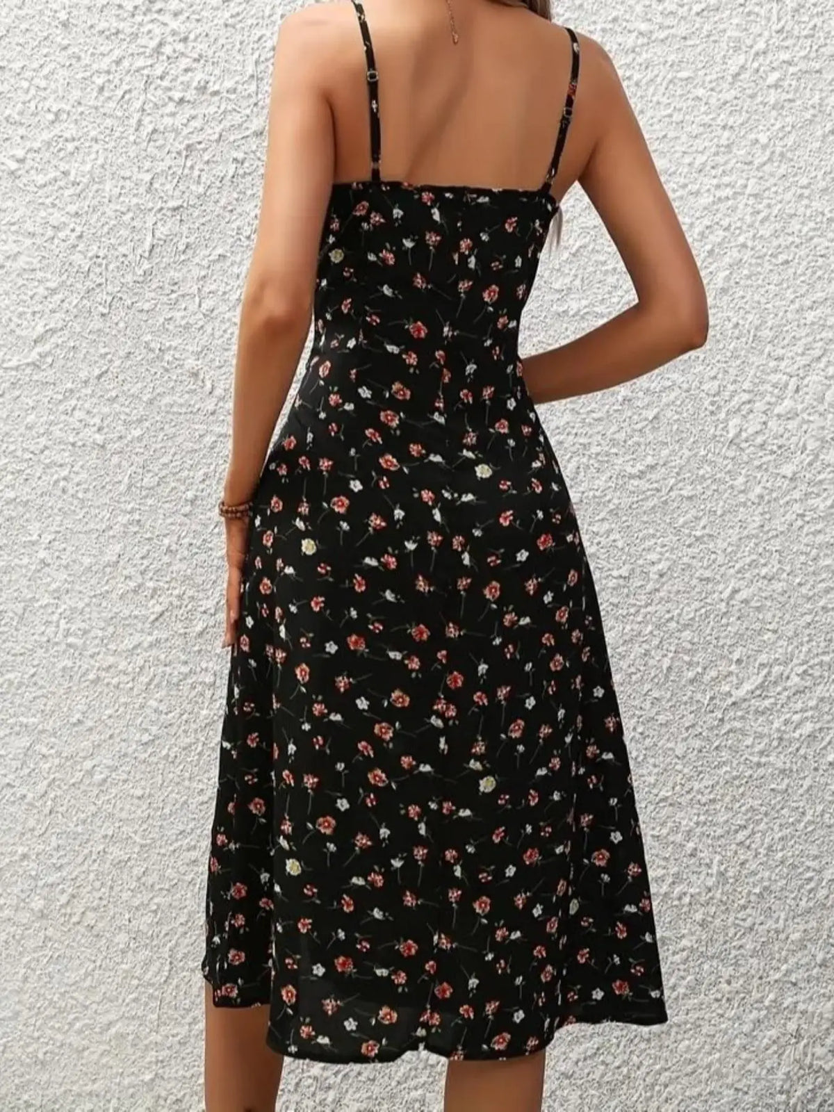 Women's Floral Print Asymmetrical Hem Long Dress Bohemian Style Sleeveless Midi Dress for Daily Wear Beach Vacation