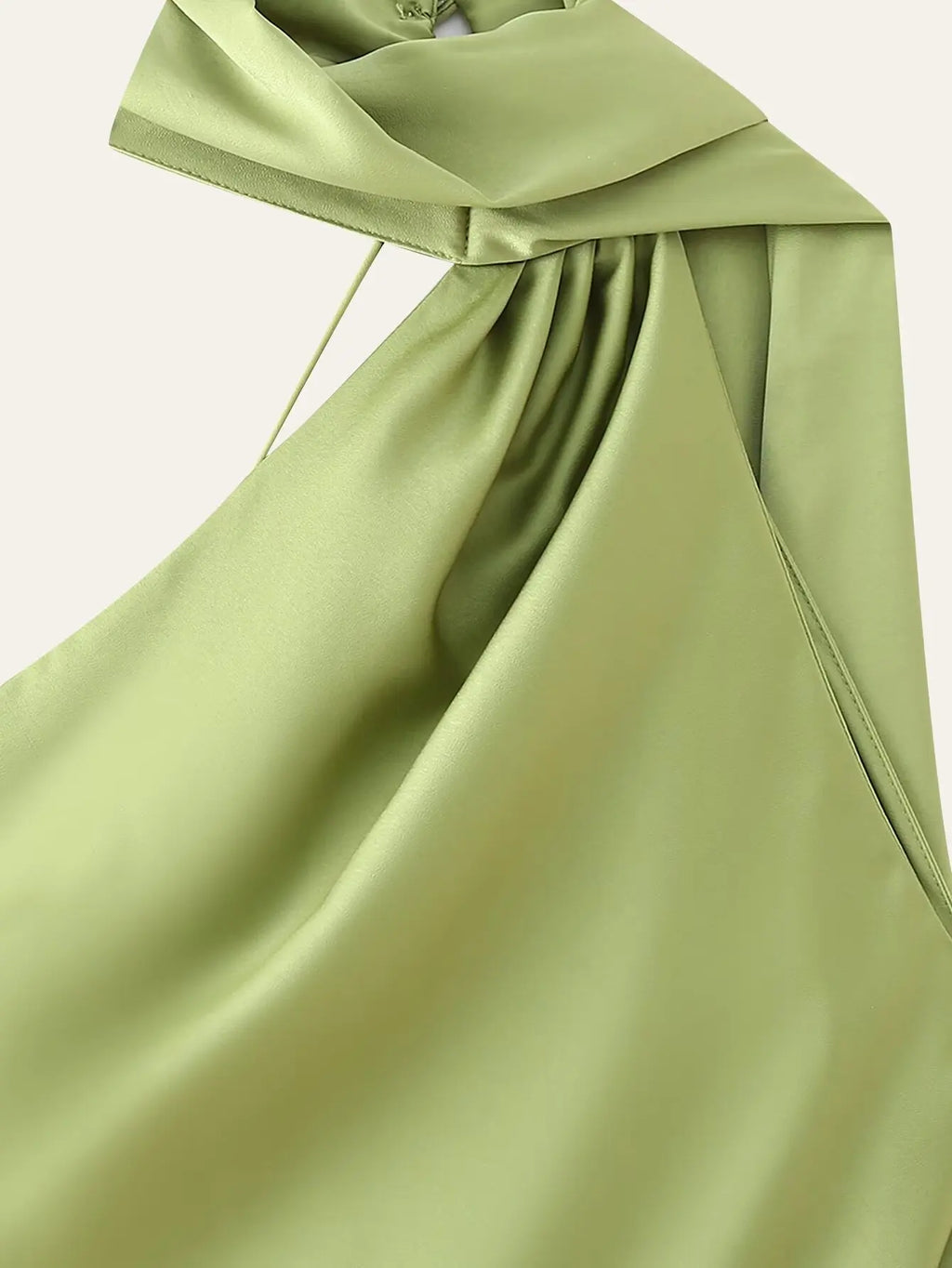 YENKYE High Street Women Sexy Elegant Halter Long Dress Female Fashion Backless Green Satin Party Maxi Vestidos