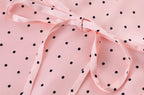 Chu Sau beauty Women New Fashion Sweet Polka Dot Print Chic Lace Patchwork V-neck Long Dress Vintage Short Sleeve Party Dresses