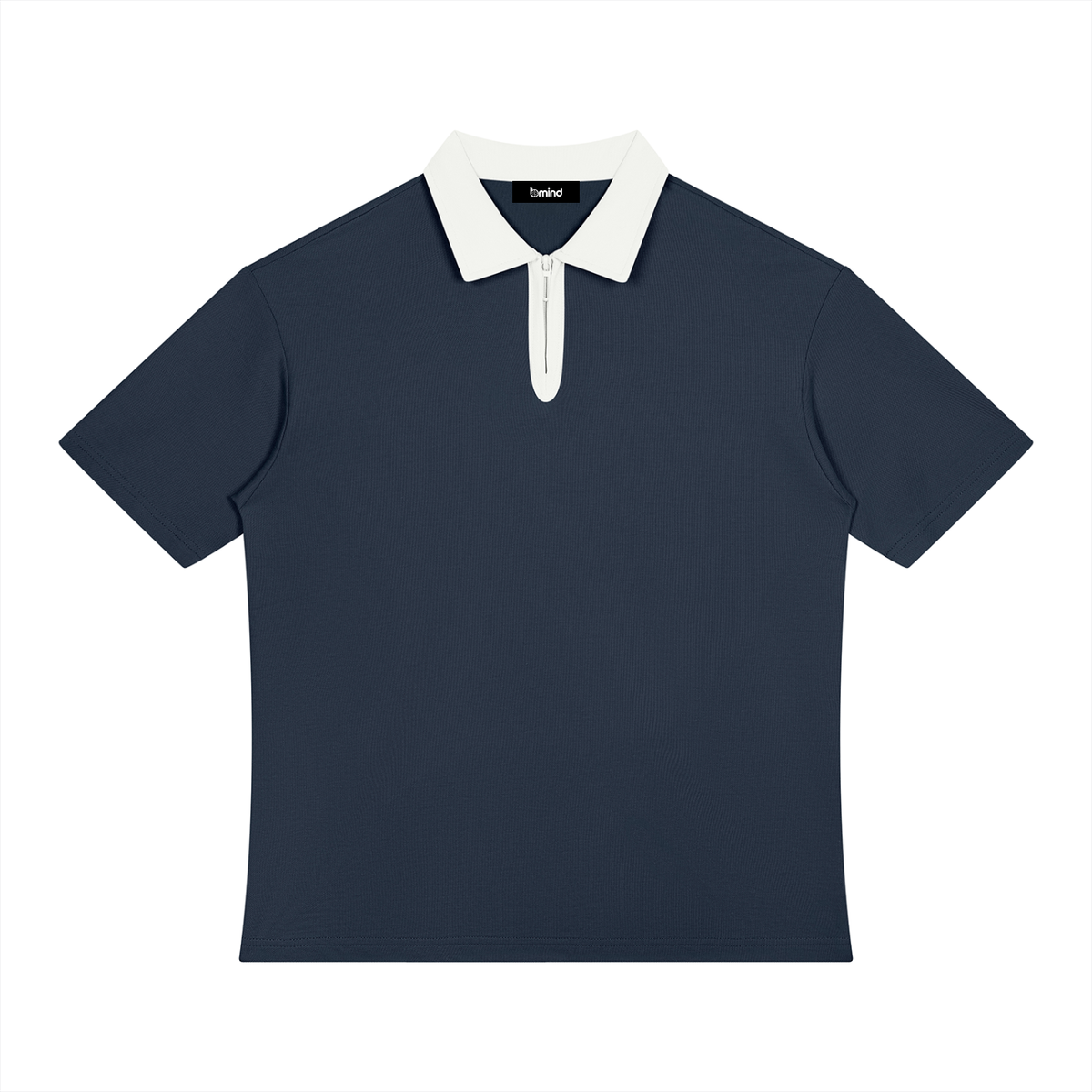 Unisex Color Block Quarter-Zip Polo Shirt