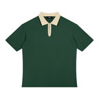 Unisex Color Block Quarter-Zip Polo Shirt