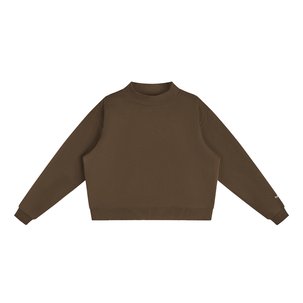 Essential Fleece Mock-Neck Crew Sweatshirt