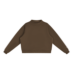 Essential Fleece Mock-Neck Crew Sweatshirt