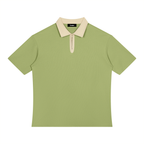 Unisex Color Block Quarter-Zip Polo Shirt