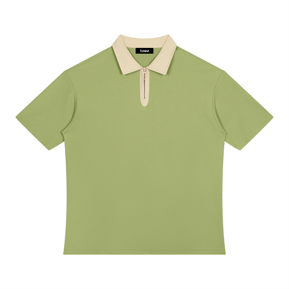 Unisex Color Block Quarter-Zip Polo Shirt