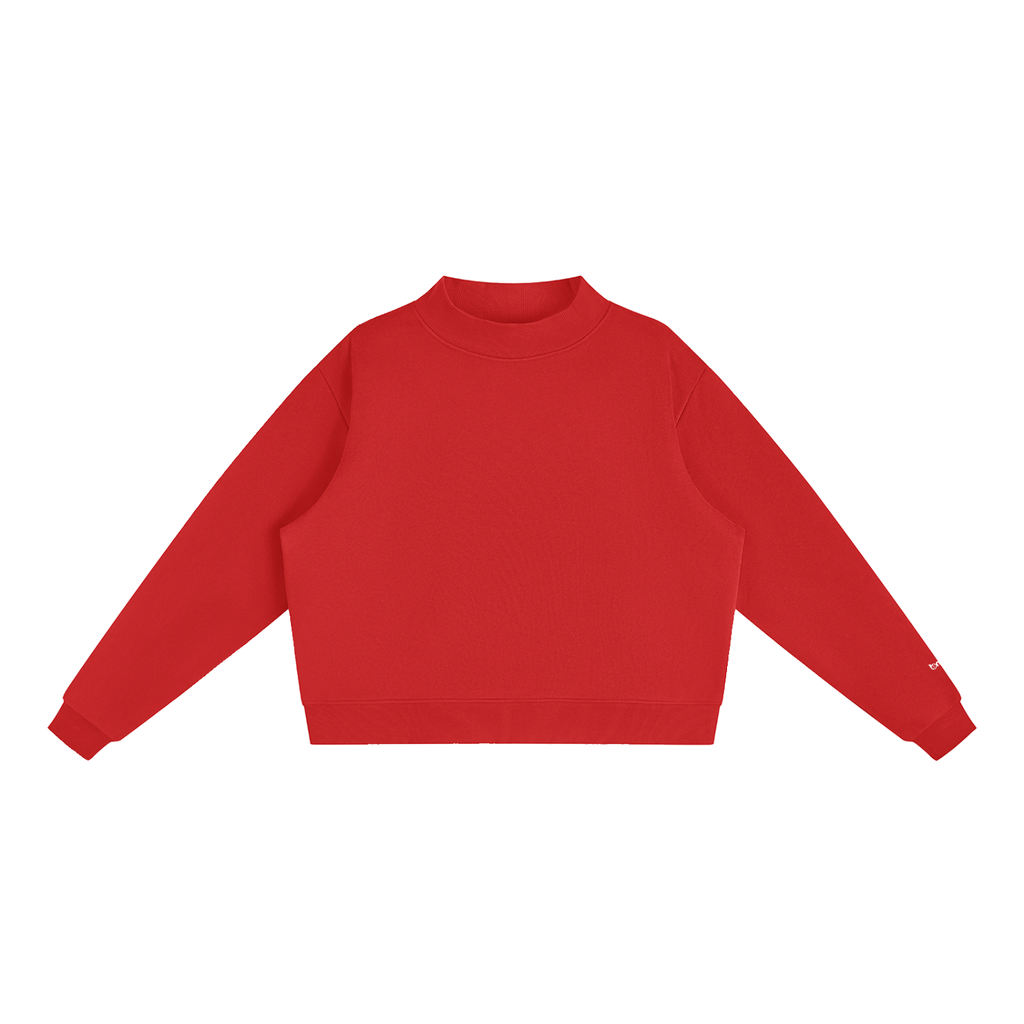 Essential Fleece Mock-Neck Crew Sweatshirt