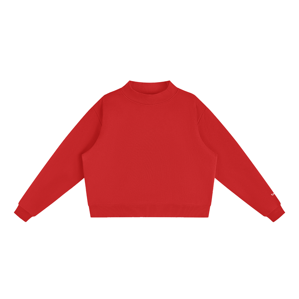 Essential Fleece Mock-Neck Crew Sweatshirt