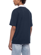 Unisex Color Block Quarter-Zip Polo Shirt