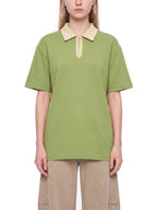 Unisex Color Block Quarter-Zip Polo Shirt